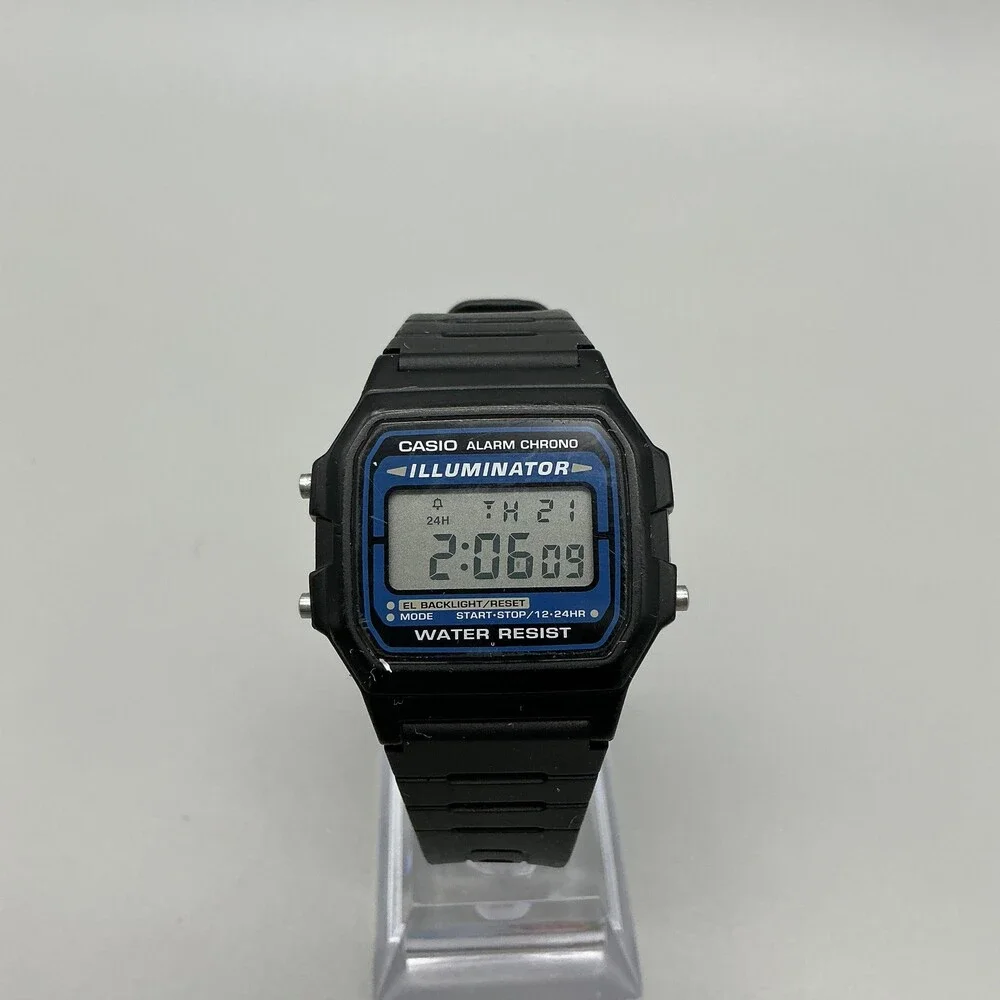 Casio 3298 F-105 Mens Watch 35mm Digital Black Illuminator Alarm Chrono 3298